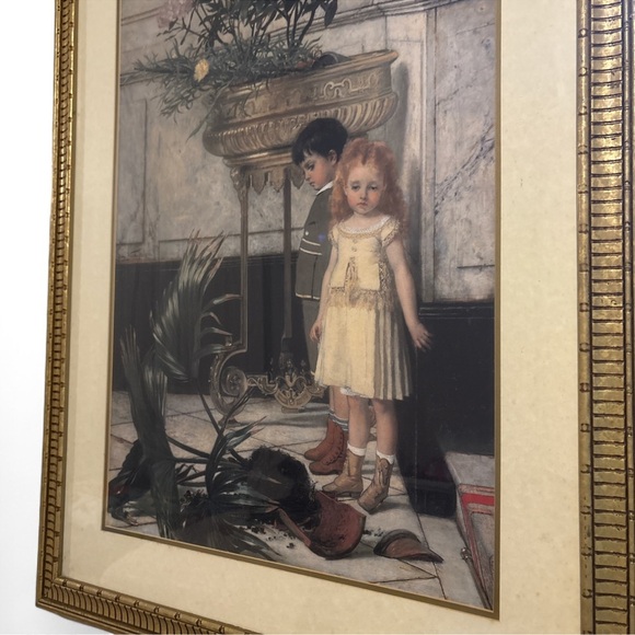 The Broken Flower Pot Jan Frans Verhas Vintage Art Print 40x30 Framed Wall Decor - Picture 3 of 6